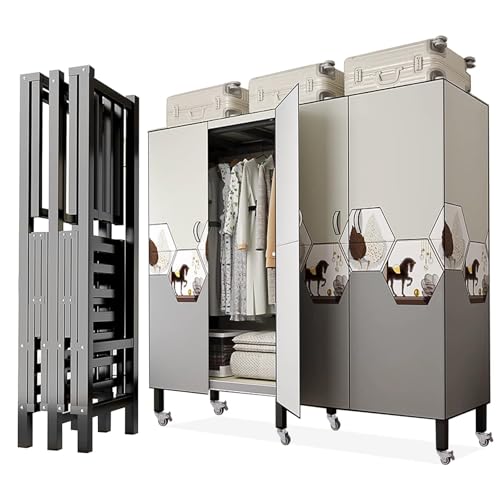 Mobiler Wäscheständer Aus Metall - Robuster Tragbarer Kleiderschrank Mit Magnetischer Tür, 2000 Pfund Schwerer, Faltbarer Kleiderständer Zum Aufhängen Von Kleidung, Großer, Abgedeckter Kleiderständer( Mobiler Wäscheständer Aus Metall - Robuster Tragbarer Kleiderschrank Mit Magnetischer Tür, 2000 Pfund Schwerer, Faltbarer Kleiderständer Zum Aufhängen Von Kleidung, Großer, Abgedeckter Kleiderständer( von OOPDNEGAK