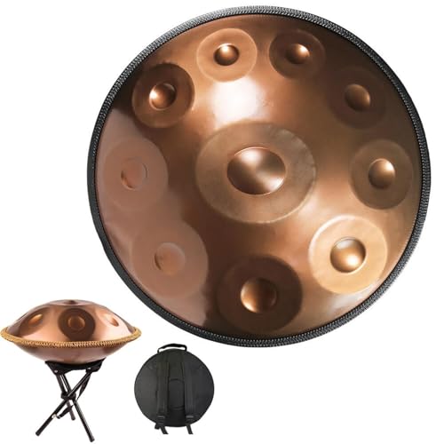 Stahlhandtrommel, Handpan-Drum-Instrument, 440 Hz/432 Hz In D-Moll Schlaginstrumente for Erwachsene, for Yoga-Training, Reisegebrauch, Musiktraining, Auftritte Von Musikteams(440Hz,9Notes) von OOPDNEGAK