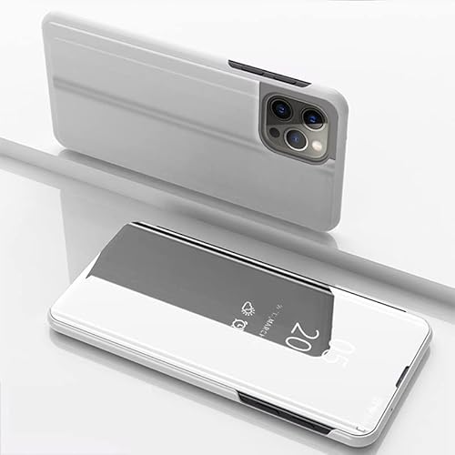 OOPKINS Schutzhülle für iPhone 16 Pro Max, glänzend, solide, Buchstil, klares Sichtfenster, galvanisierte Hülle, Beschichtung, Ständer, Flip-Handyhülle, schlanke Hülle für iPhone 16 Pro Max, 17,5 cm von OOPKINS