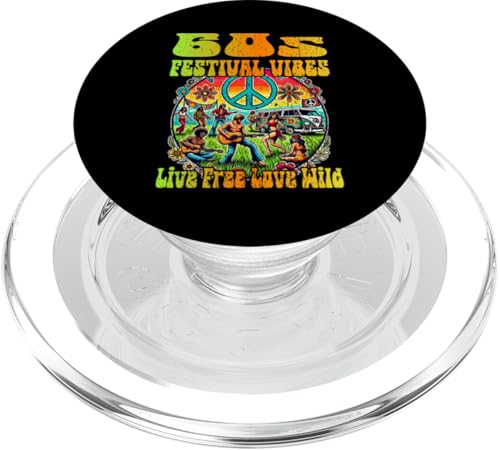 60er Jahre Festival Vibes Live Free Love Wild Frieden und Liebe Blume PopSockets PopGrip für MagSafe von OORT 33 production