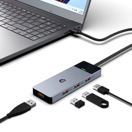 OOTDAY USB C Hub, USB 3.2 Hub HDMI mit 4 USB A Ports, Multiport Adapter USB für Mac Pro, Laptop, USB 3.2 Gen 2 Speed 10Gbps, 50CM Cable von OOTDAY