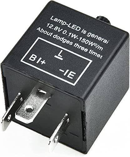 Relais LED-Blinkrelais, 12 V, 3-polig, Auto, Motorrad, LED-Blinkrelais, LED, verstellbar, elektronisches Blinkrelais for Blinker, Zubehör von OOYIALET