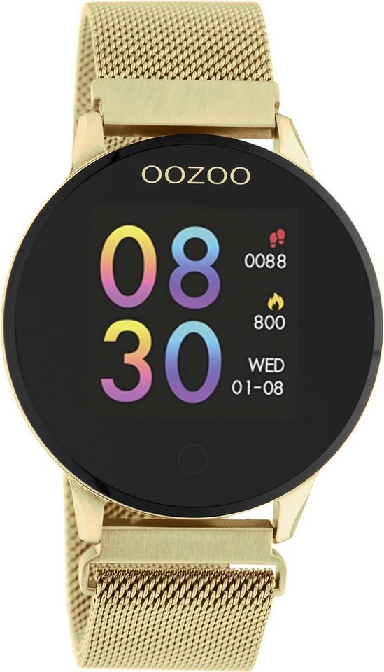 OOZOO Oozoo Damen Armbanduhr Smartwatches Smartwatch (kompatibel ab Android 5.1+ und IOS 8.0), Multifunktionsuhr, Damenuhr rund, groß (ca. 43mm) Metallarmband, Fashion-Style von OOZOO