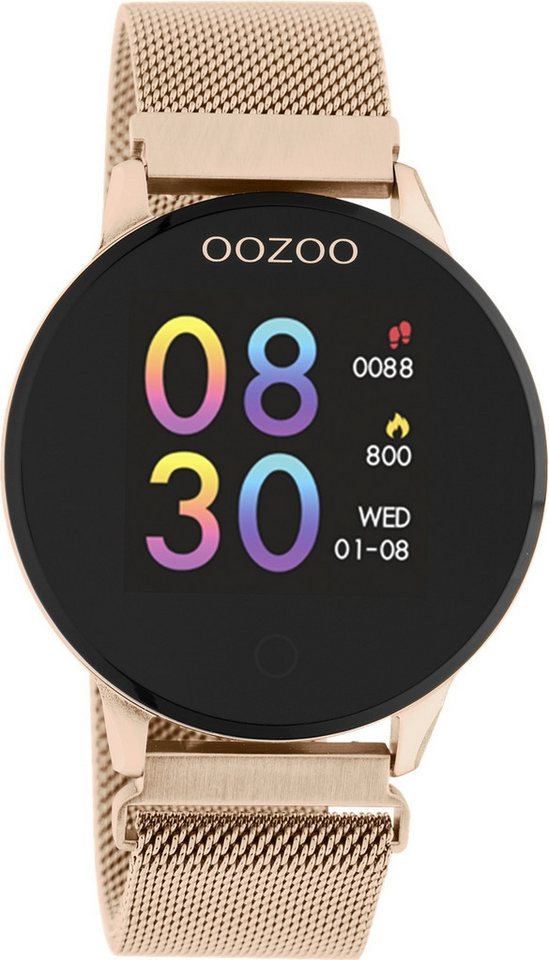 OOZOO Oozoo Damen Armbanduhr Smartwatches Smartwatch (kompatibel ab Android 5.1+ und IOS 8.0), Multifunktionsuhr, Damenuhr rund, groß (ca. 43mm) Metallarmband, Fashion-Style von OOZOO