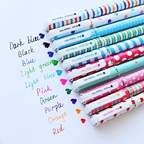 Bunte Stifte Gelschreiber-Set, 0,5 mm, mehrfarbiger Tintenroller, feine Spitze, niedliche Stifte für Schule, Schreiben, Journaling, Skizzieren, Kritzeln, Kinder, Mädchen, Studenten, Schreibwaren-Set von OPENDGO