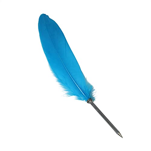 OPENDGO Kugelschreiber mit natürlicher Gänsefedern, modisches Design, schwarze Tinte, Stifte für Kinder, glattes Schreiben (blau) von OPENDGO