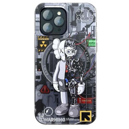 OPHK Magnetische Hülle für iPhone 14 Pro Max, kompatibel mit Magsafe, 3D Silber mit trendigem Roboter Cartoon Design, Street Artwork Sneaker IMD Laser Stoßfest Silikon Schutzhülle Handyhülle OPHK Magnetische Hülle für iPhone 14 Pro Max, kompatibel mit Magsafe, 3D Silber mit trendigem Roboter Cartoon Design, Street Artwork Sneaker IMD Laser Stoßfest Silikon Schutzhülle Handyhülle von OPHK