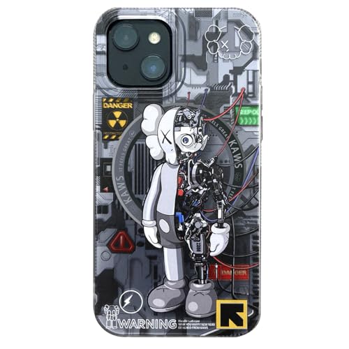 OPHK Magnetische Hülle für iPhone 14 & iPhone 13, kompatibel mit Magsafe, 3D Silber mit trendigem Roboter Cartoon Design, Street Artwork Sneaker IMD Laser Stoßfest Silikon Schutzhülle Handyhülle OPHK Magnetische Hülle für iPhone 14 & iPhone 13, kompatibel mit Magsafe, 3D Silber mit trendigem Roboter Cartoon Design, Street Artwork Sneaker IMD Laser Stoßfest Silikon Schutzhülle Handyhülle von OPHK