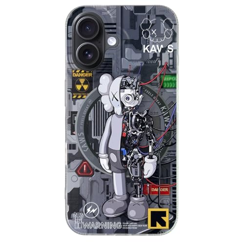 OPHK Magnetische Hülle für iPhone 16, kompatibel mit Magsafe, 3D Silber mit trendigem Roboter Cartoon Design, Street Artwork Sneaker IMD Laser Stoßfest Silikon Schutzhülle für Jungen Mädchen OPHK Magnetische Hülle für iPhone 16, kompatibel mit Magsafe, 3D Silber mit trendigem Roboter Cartoon Design, Street Artwork Sneaker IMD Laser Stoßfest Silikon Schutzhülle für Jungen Mädchen von OPHK