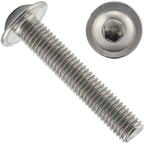 OPIOL QUALITY® Linsenkopfschrauben mit Flansch und Innensechskant ISO 7380 M10x70 mm aus Edelstahl A2 V2A (10 Stück) Flachkopfschrauben Vollgewinde Flanschschraube Rostfreier Edelstahl von OPIOL QUALITY