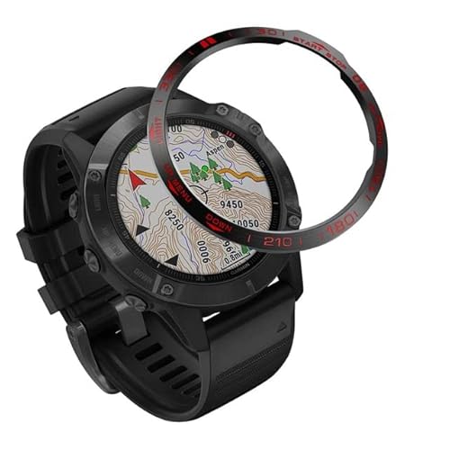 OPKDE Anti-Kratz-Ring-Gehäuseabdeckung für Garmin Fenix 5 Plus 6 Sapphire 6X Pro Watch Lünette Ring Styling Metallschutzgehäuse (Farbe: B, Größe: 26 mm Fenix 6X Pro) von OPKDE