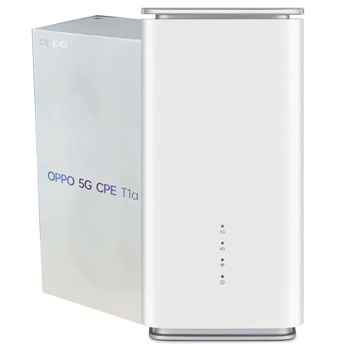 5G CPE T1a Router mit SIM-Slot LTE Cat20 WiFi Hotspot Wi-Fi 6 AX1800, bis zu 4,07 Gbit/s, 4X4 MIMO, Verbindung von bis zu 32 Geräten, CTB04 entsperrt, Weiß von OPPO