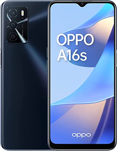OPPO A16s Smartphone, 64 GB, 4 GB RAM, Dual-SIM, Schnellladung, 10 W, Schwarz von OPPO