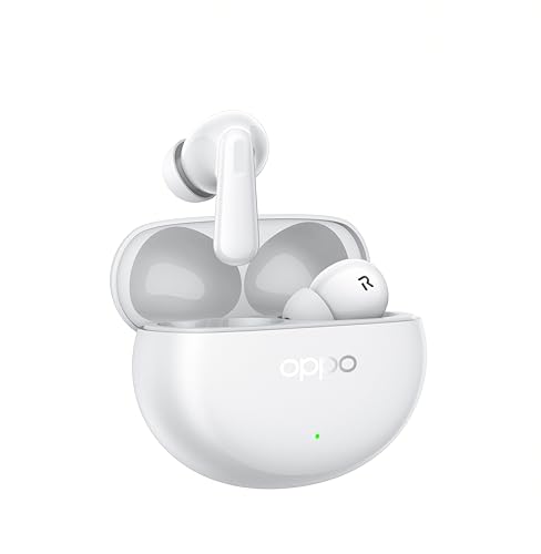 OPPO Enco Air4 Pro True Wireless Earphones, 44h Autonomie, Titanium Driver 12.4mm, Bluetooth 5.4, Touch Controls, AI Noise Cancellation, Android und iOS, IP55, [Italienische Version] Weiß von OPPO