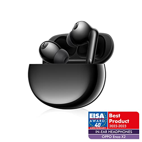 OPPO Enco X2 – kabellose Bluetooth-Kopfhörer – Halb-Ohrhörer – gleichzeitiger Binauraler Klang – aktive Geräuschunterdrückung – wiederaufladbarer Akku – inklusive Gehäuse – Schwarz [FR-Version] von OPPO