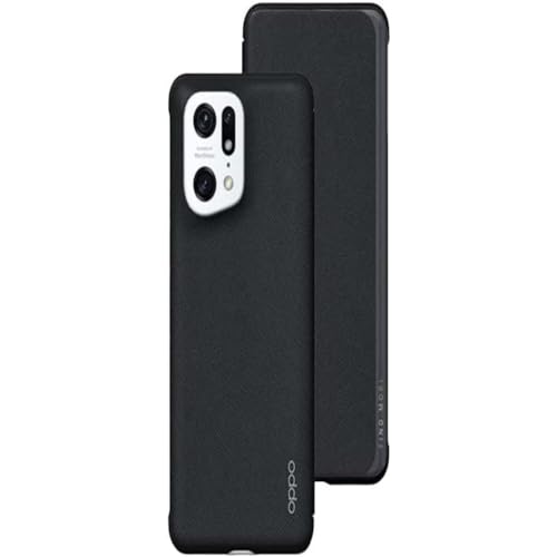 OPPO Offizielle Find X5 Pro Handyhülle, Veganes PU Leder Flip Case, Schwarz von OPPO