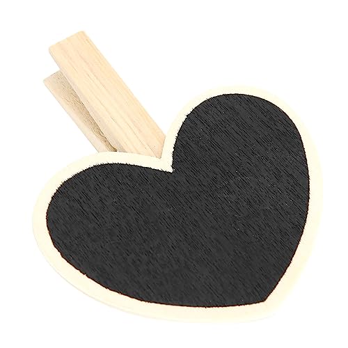 Mini -Tafelschilder mit Clips, 50pcs Holzsektorschilder Food -Labels für Partybuffet -Tafel -Etiketten Blackboard -Tag -Markierungswerkzeug für Memo, Hinweis, Partydekoration (Herzförmig) von OPPWONG