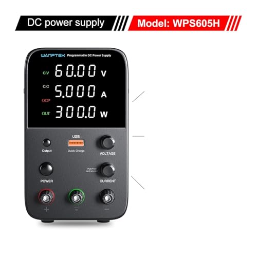 DC-Stromversorgung variabel, Einstellbar DC Stromversorgung 3. 0V 10A 60V 5A Laborprogrammierbare Spannungsregler Schaltleistungsquelle 3A Bankquelle Hohe Präzision (Color : 60V5A) von OPSREY