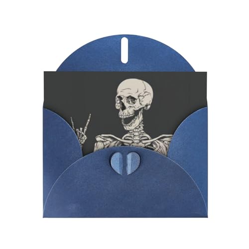 OPSREY Geburtstagskarte mit Umschlag, Motiv: Totenkopf, Rockroll, Skelettknochen, für alle Anlässe von OPSREY