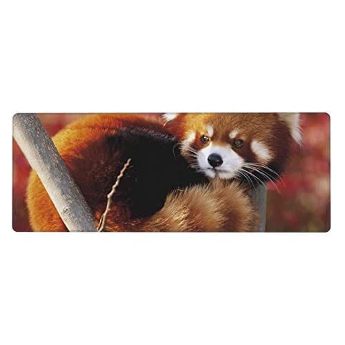 OPSREY Großes Mauspad, Motiv: roter Panda, waschbar, Desktop-Schutz von OPSREY