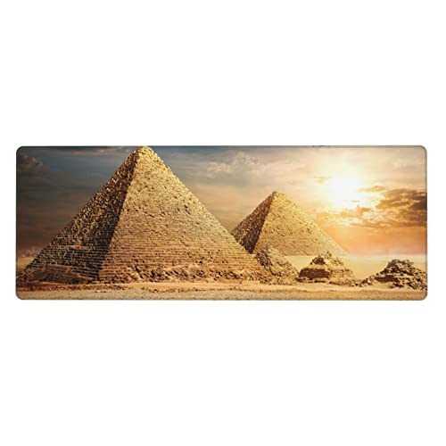 OPSREY Mauspad mit ägyptischer Pyramide in Wüste bedruckt, groß, waschbar, Desktop-Schutz von OPSREY