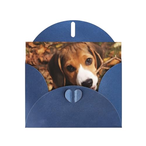 OPSREY Niedliche Beagle-bedruckte Geburtstagskarte mit Umschlag, Dankeskarte, Grußkarte für alle Anlässe von OPSREY