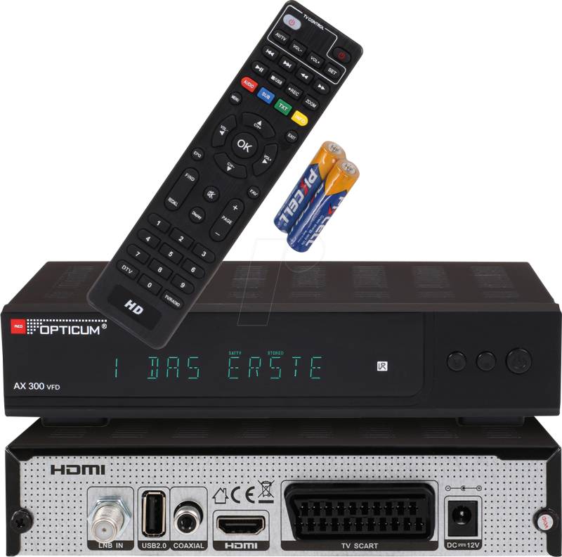OPTICUM 33052-1 - Receiver, SAT, DVB-S2, HDTV, FTA, PVR von OPTICUM RED
