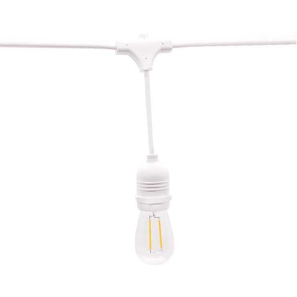 LED-Lichterkette für 15 Leuchtmittel E27, 14 m, weiß von OPTONICA LED