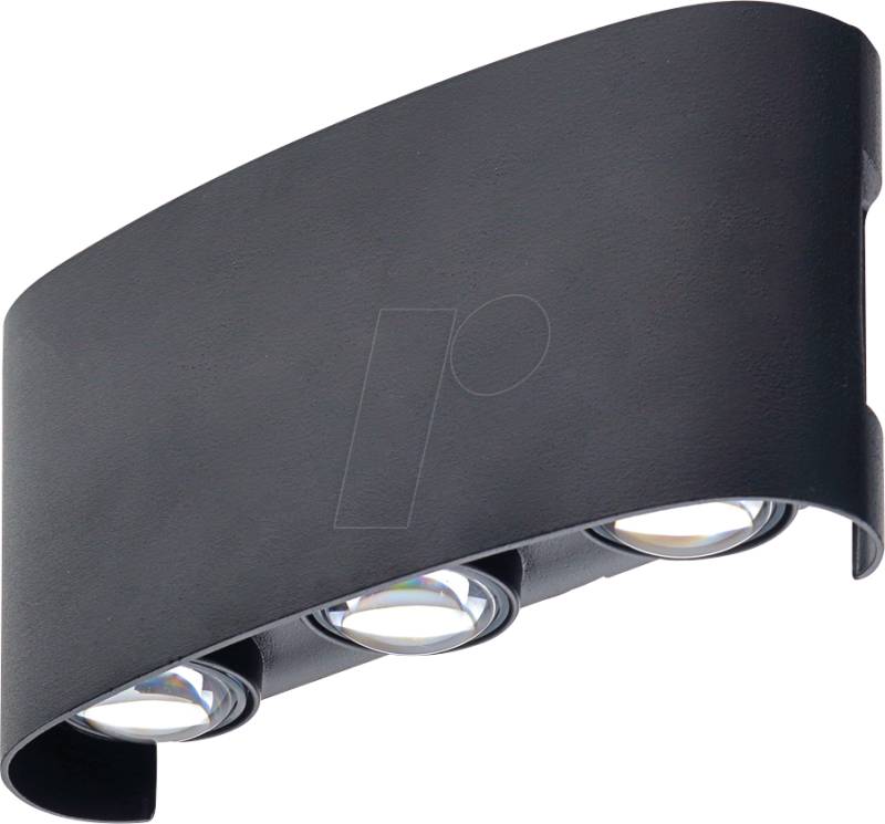 OPT 7409 - Wandleuchte, 6 W, 3000 K, 480 lm, schwarz, IP 65 von OPTONICA