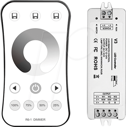 OPT AC6348 - Controller, LED-Streifen, einfarbig, mit Fernbedienung von OPTONICA