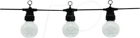 OPT OT5058 - LED-Lichterkette, 10 Leuchtmittel, warmweiß, 5 m, schwarz von OPTONICA