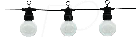 OPT OT5094 - LED-Lichterkette, 20 Leuchtmittel, warmweiß, 10 m, schwarz von OPTONICA
