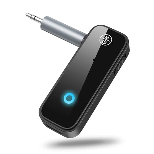 Aux Bluetooth 5.0 Adapter für Auto, Bluetooth Empfänger für Auto Stereoanlage und Kopfhörer, Bluetooth Aux Adapter, 2 in 1 drahtloser Bluetooth Sender und Empfänger für Freisprechanruf von OQIMAX