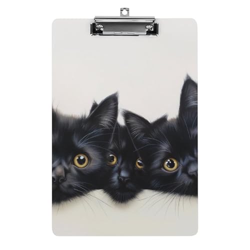 Acryl Klemmbretter Animal Black Cat (Schwarze Katze) Office File Folders Platte Klemmbrett Für Das Schreiben Malerei von OQPDONCWR