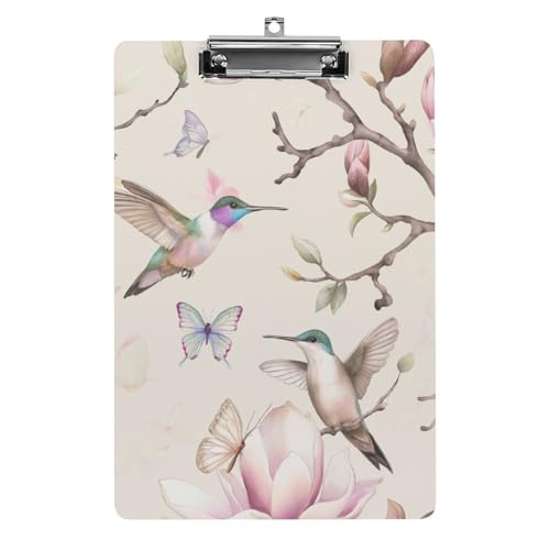 Acryl Klemmbretter Aquarell Kolibri Blumen Blüte Schmetterling Office File Folders Platte Klemmbrett Für Das Schreiben Malerei von OQPDONCWR