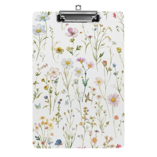 Acryl Klemmbretter Aquarell Wildblumen Muster Office File Folders Platte Klemmbrett Für Das Schreiben Malerei von OQPDONCWR