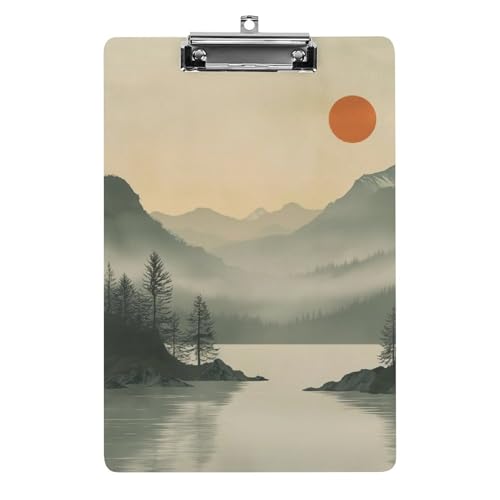 Acryl Klemmbretter Bergbaum-Landschaft Office File Folders Platte Klemmbrett Für Das Schreiben Malerei von OQPDONCWR