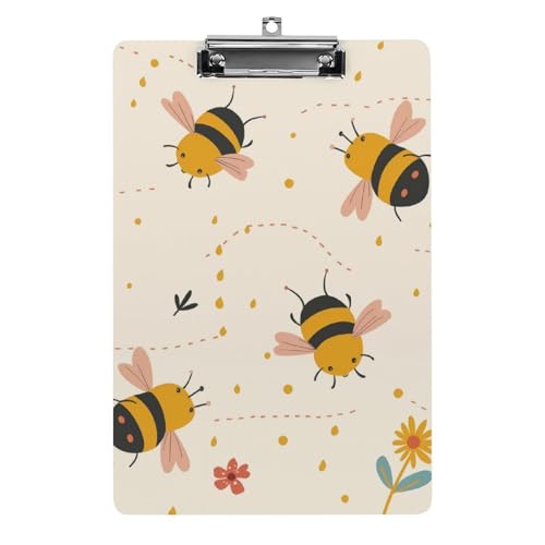 Acryl Klemmbretter Bienen Fliegende Blumen Gelb Office File Folders Platte Klemmbrett Für Das Schreiben Malerei von OQPDONCWR