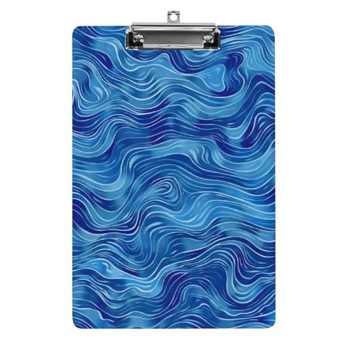 Acryl Klemmbretter Blaue Wasserwellen Office File Folders Platte Klemmbrett Für Das Schreiben Malerei von OQPDONCWR