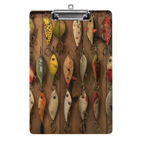 Acryl Klemmbretter Bunte Angelköder-Muster Office File Folders Platte Klemmbrett Für Das Schreiben Malerei von OQPDONCWR
