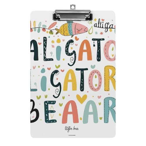Acryl Klemmbretter Buntes Alphabet Mit Tieren Office File Folders Platte Klemmbrett Für Das Schreiben Malerei von OQPDONCWR
