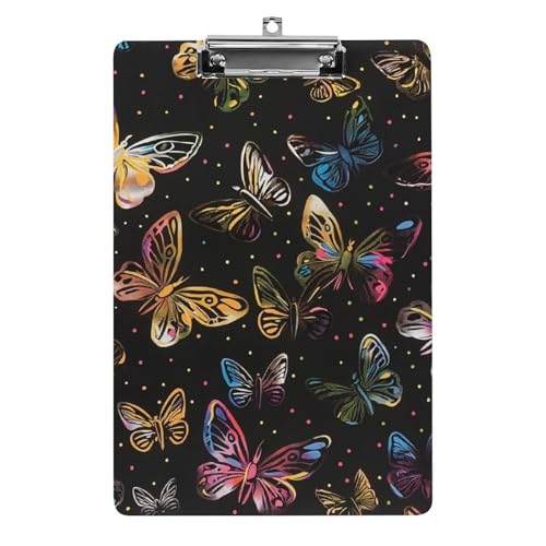 Acryl Klemmbretter Farbenfrohe Schmetterlinge Muster Office File Folders Platte Klemmbrett Für Das Schreiben Malerei von OQPDONCWR