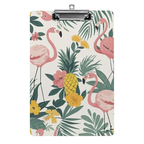 Acryl Klemmbretter Flamingo Rosa Kakteenpflanze Ananas Office File Folders Platte Klemmbrett Für Das Schreiben Malerei von OQPDONCWR