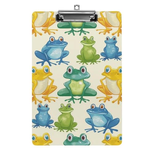 Acryl Klemmbretter Frösche Muster Cute Colorful Office File Folders Platte Klemmbrett Für Das Schreiben Malerei von OQPDONCWR