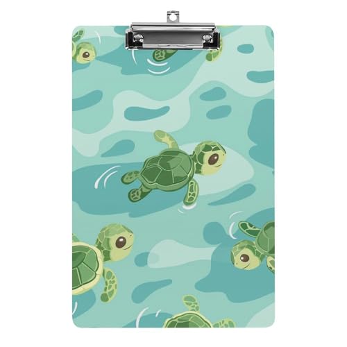 Acryl Klemmbretter Grüne Schildkröten Schwimmen Office File Folders Platte Klemmbrett Für Das Schreiben Malerei von OQPDONCWR