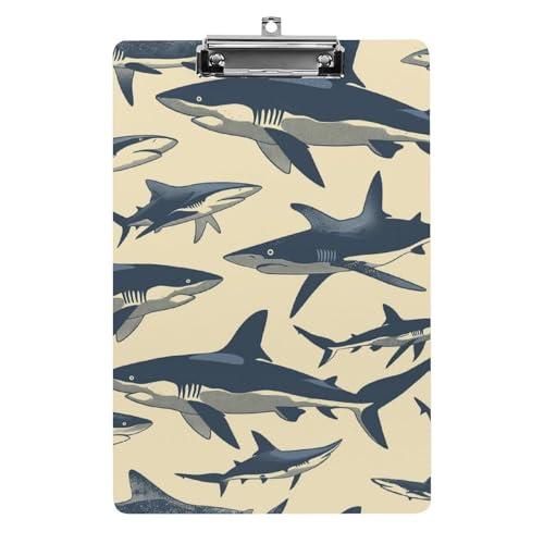 Acryl Klemmbretter Haie Schwimmen Muster Office File Folders Platte Klemmbrett Für Das Schreiben Malerei von OQPDONCWR