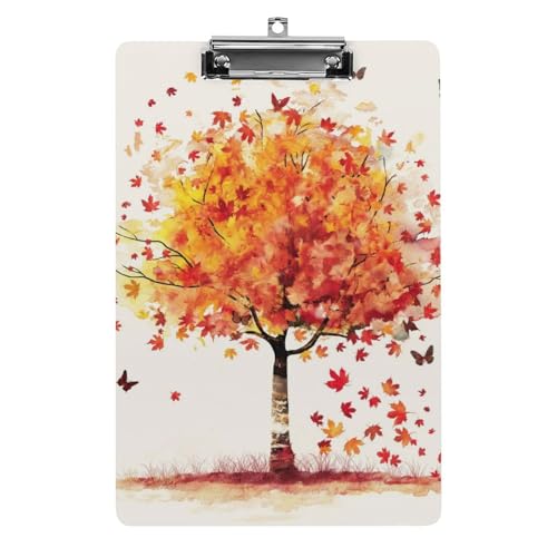 Acryl Klemmbretter Herbstbaum Schmetterling Orange Office File Folders Platte Klemmbrett Für Das Schreiben Malerei von OQPDONCWR