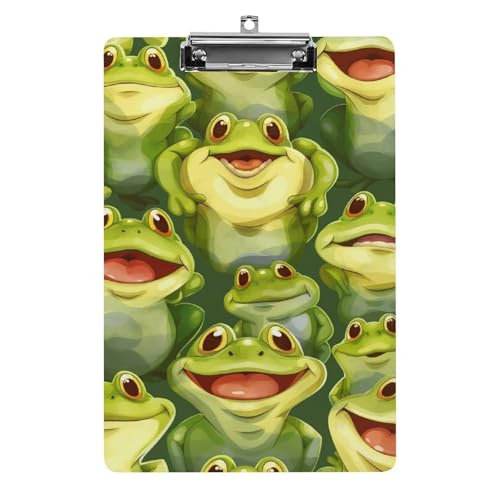 Acryl Klemmbretter Niedliche Frösche Muster Grün Office File Folders Platte Klemmbrett Für Das Schreiben Malerei von OQPDONCWR