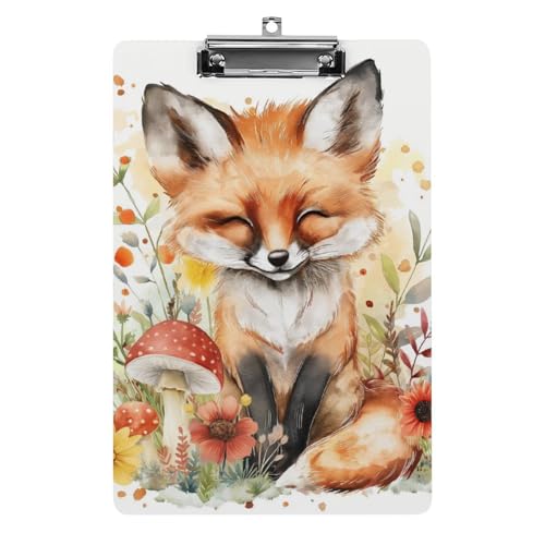 Acryl Klemmbretter Niedliche Pilz-Sonnenblumen Office File Folders Platte Klemmbrett Für Das Schreiben Malerei von OQPDONCWR
