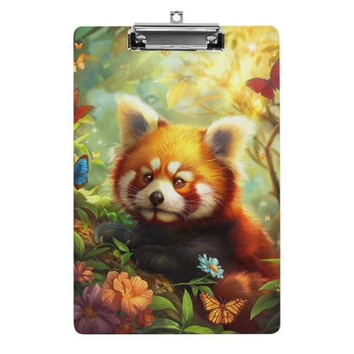 Acryl Klemmbretter Niedliche Rote Panda Wald Schmetterlingsmuster Office File Folders Platte Klemmbrett Für Das Schreiben Malerei von OQPDONCWR